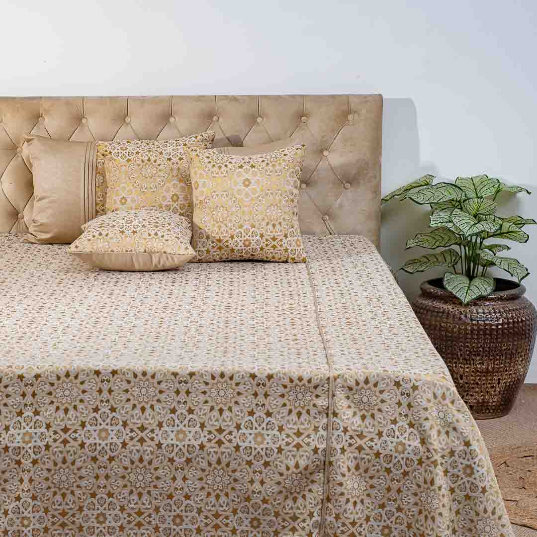 Premium King Size Multi Colour Jacquard Mix (1+2+2) Bed Cover Design Thirteen