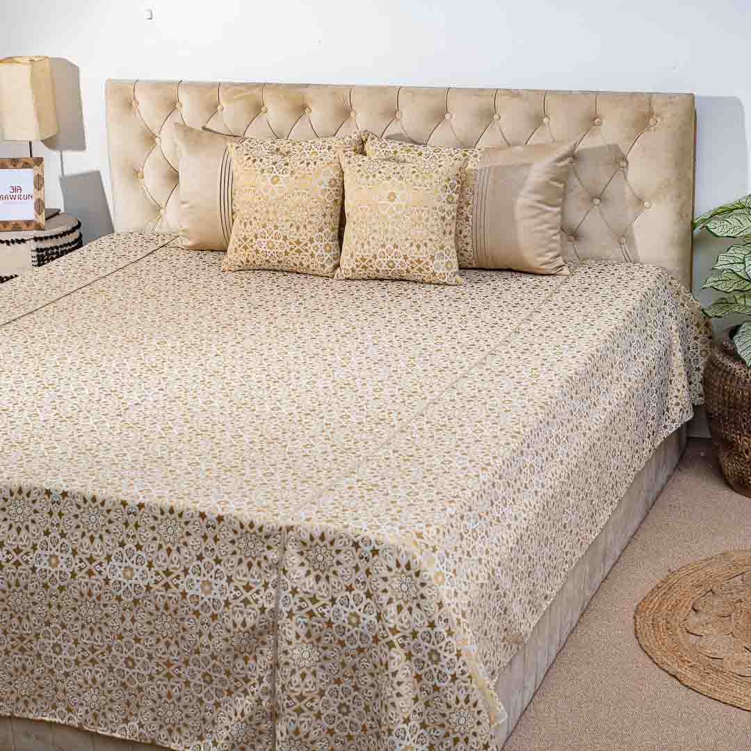 Premium King Size Multi Colour Jacquard Mix (1+2+2) Bed Cover Design Thirteen