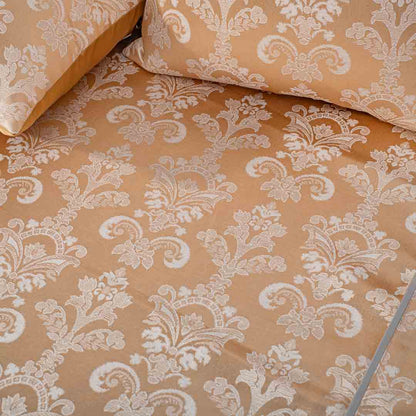 Premium King Size Gold Jacquard Mix (1+2+2) Bed Cover Design Fourteen