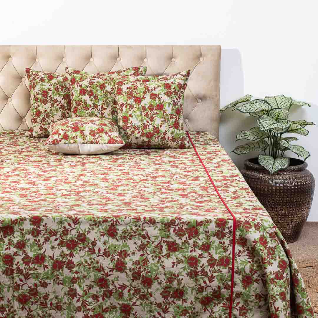 Premium Multi Colour Cotton Jacquard Exp Bedcover Set (1+2+2)