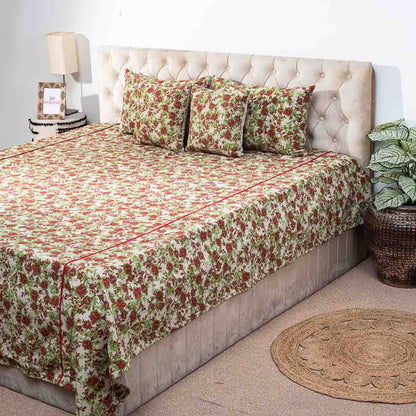 Premium Multi Colour Cotton Jacquard Exp Bedcover Set (1+2+2)