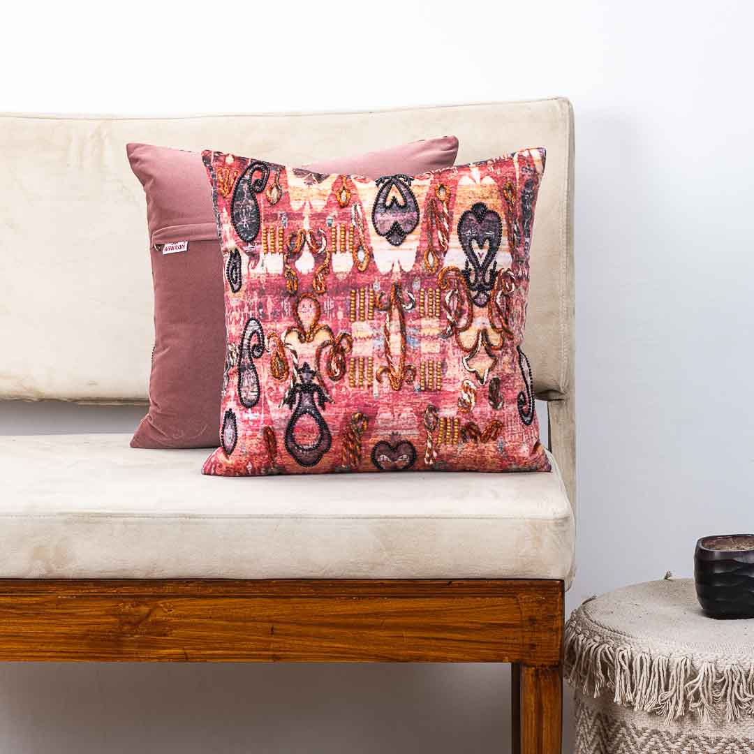 Premium Bee Katha Cushion Cover