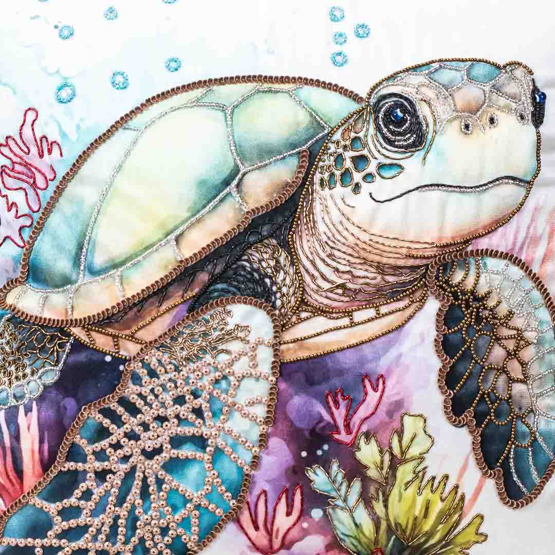 Premium Tortoise - Hand Work Cushion Cover