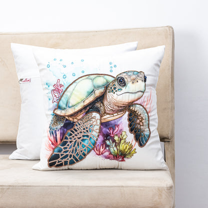 Premium Tortoise - Hand Work Cushion Cover