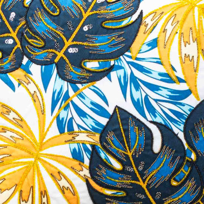 Premium Gold Monstera Cushion Cover