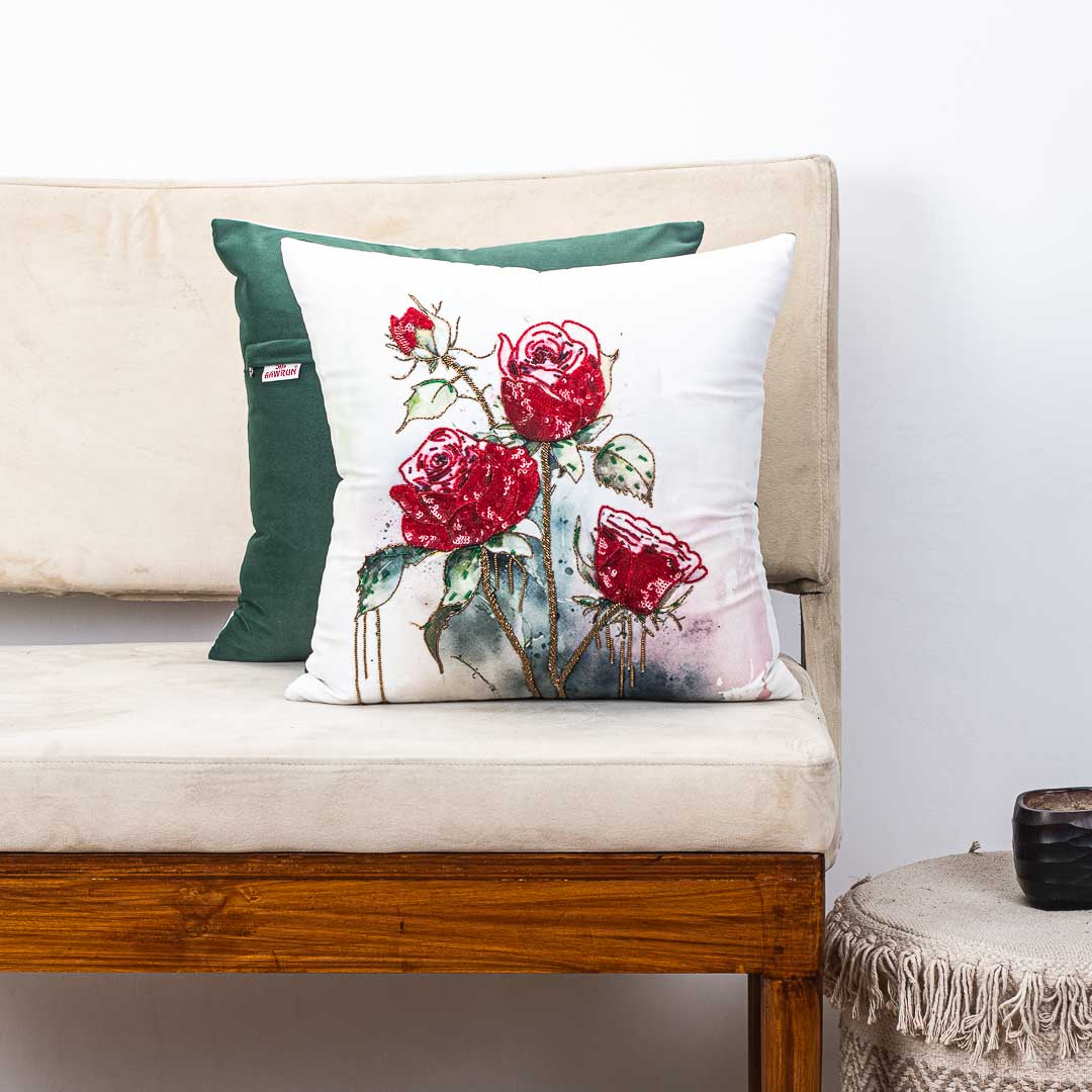 Premium Red Roses Cushion Cover