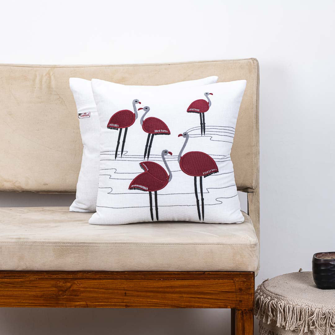 Premium Flamingo Cotton Emb&