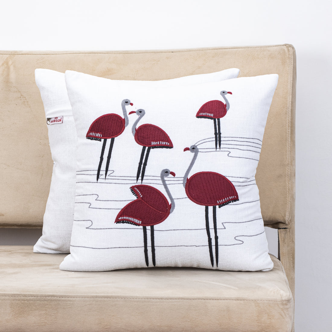Premium Flamingo Cotton Emb&