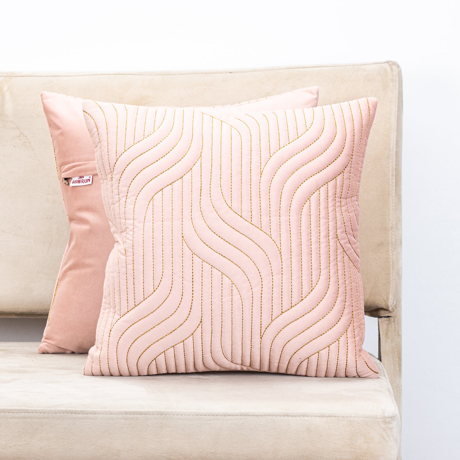 Vapour Pattern Zari Velvet Cushion Covers