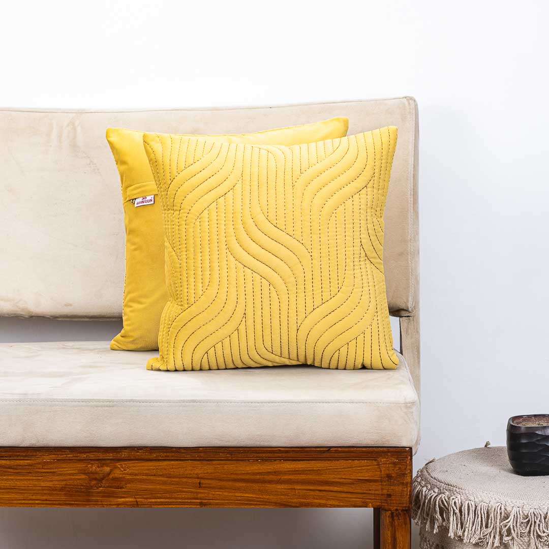 Vapour Pattern Zari Velvet Cushion Covers