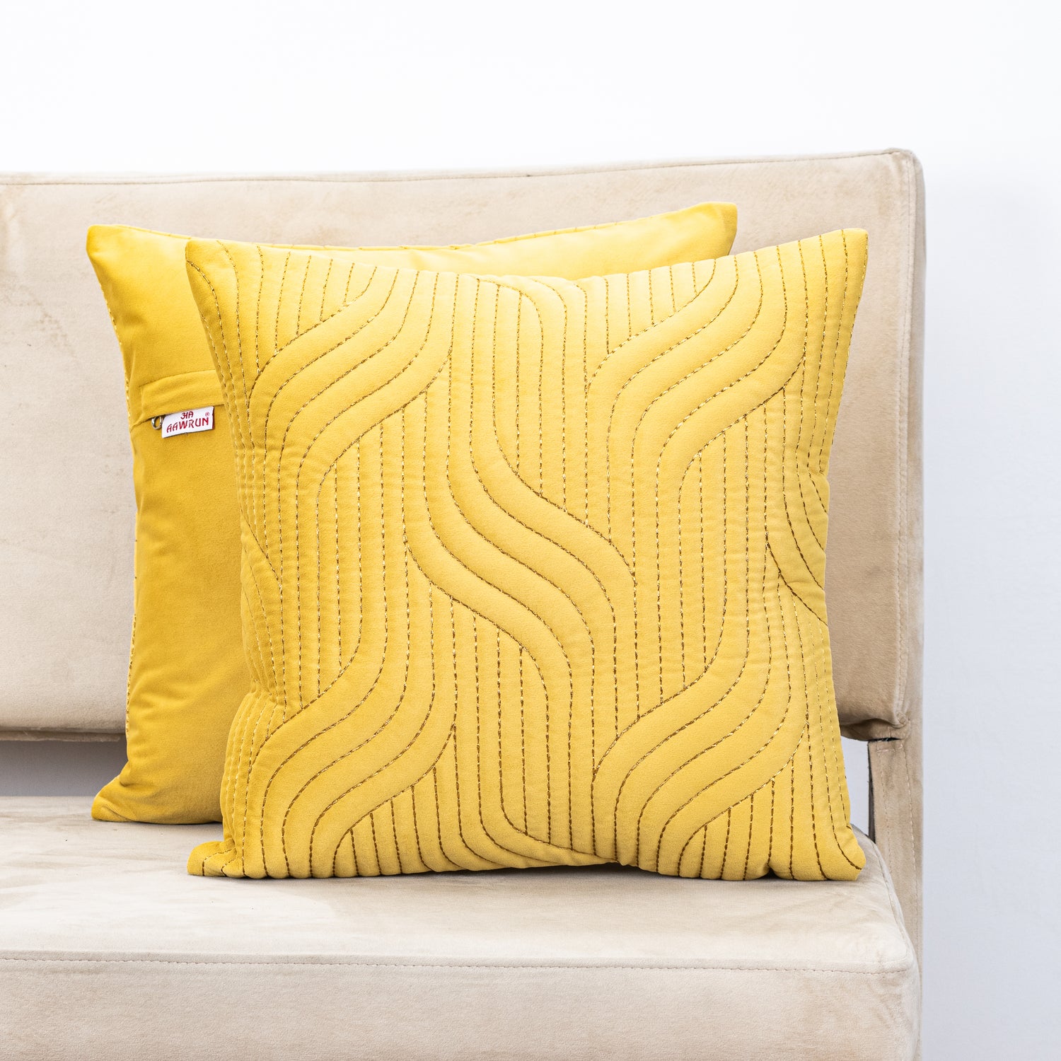 Vapour Pattern Zari Velvet Cushion Covers