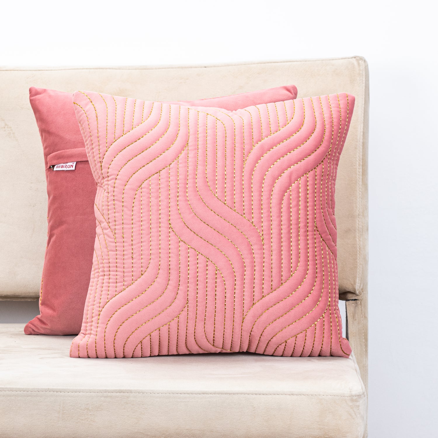Vapour Pattern Zari Velvet Cushion Covers