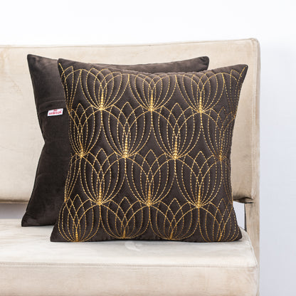 Lotus Design Zari Quilted Cushion Cover