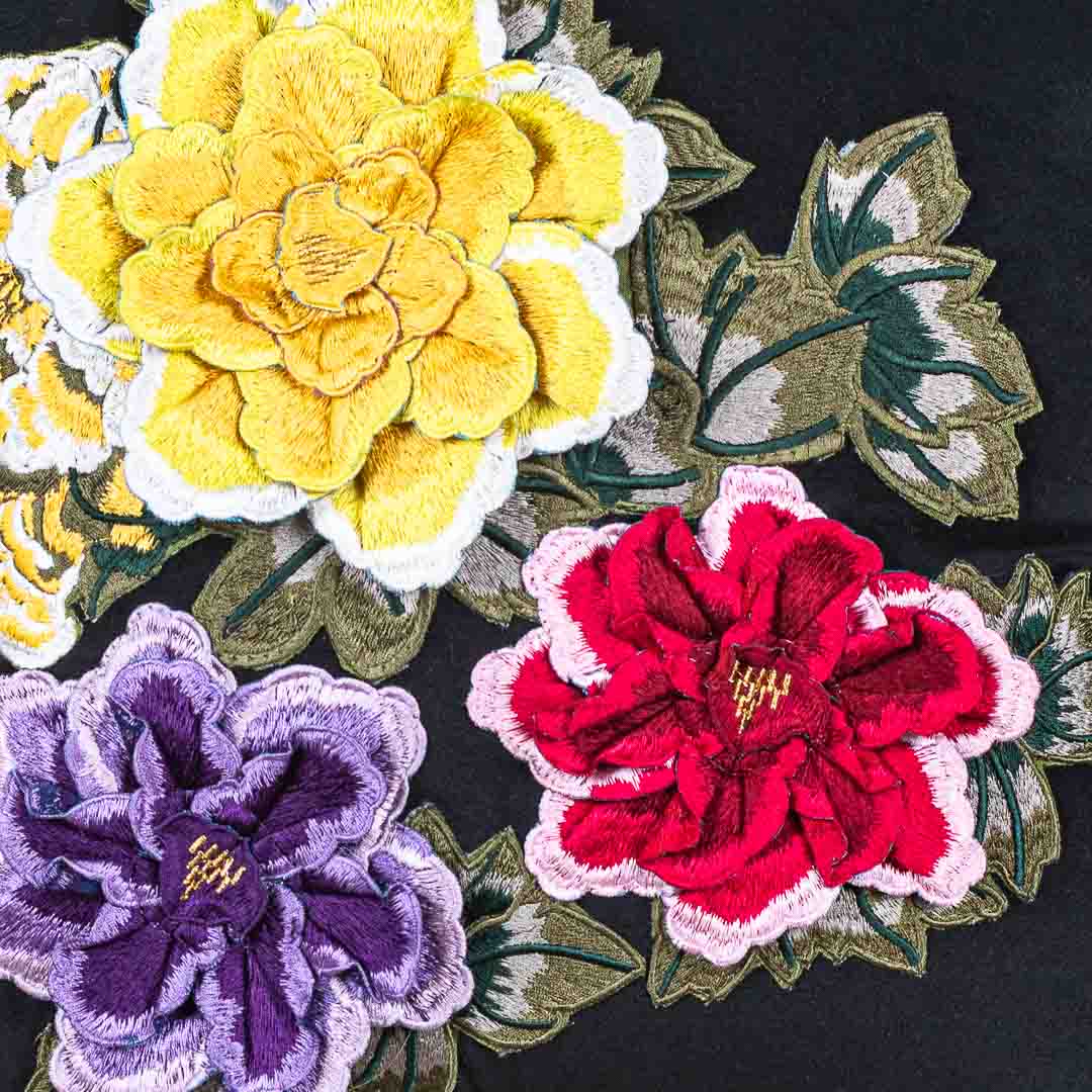 Premium Velvet Shaded Flower Patch Cushion Cover