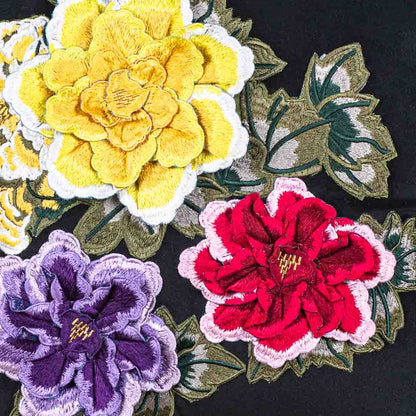 Premium Velvet Shaded Flower Patch Cushion Cover