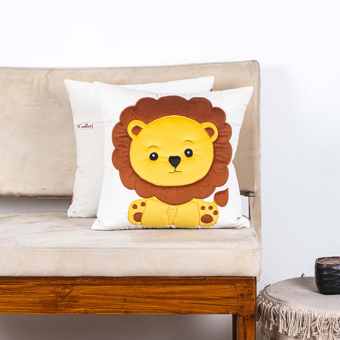 Premium Lion Cub Cushion Cover