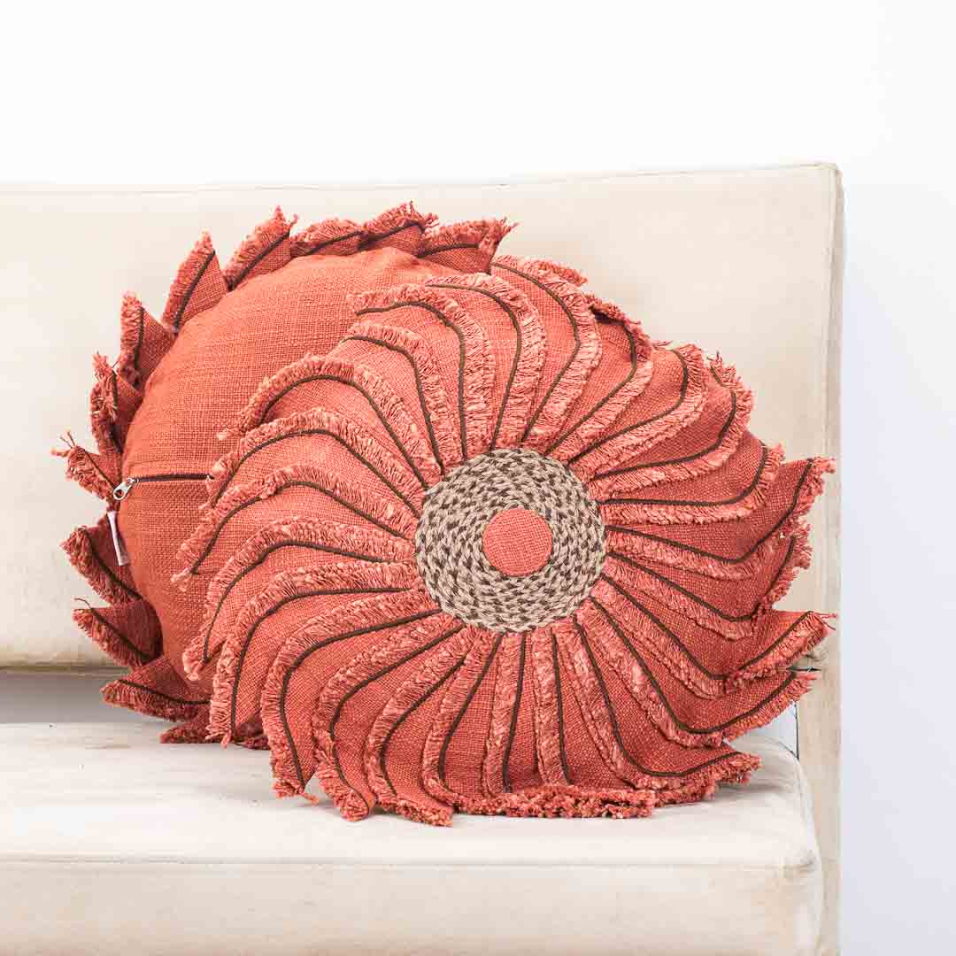 Premium Handmade Jute Chakri Cushion Cover