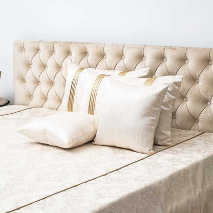 Premium King Size Silver- Grey Jacquard Mix (1+2+2) Bed Cover Design Eighteen