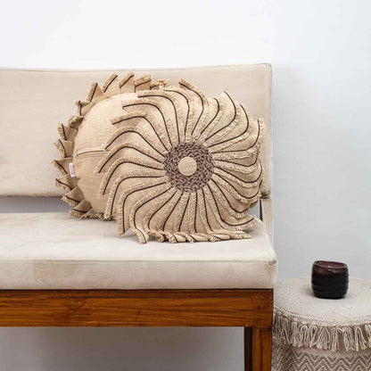 Premium Handmade Jute Chakri Cushion Cover