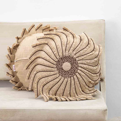 Premium Handmade Jute Chakri Cushion Cover