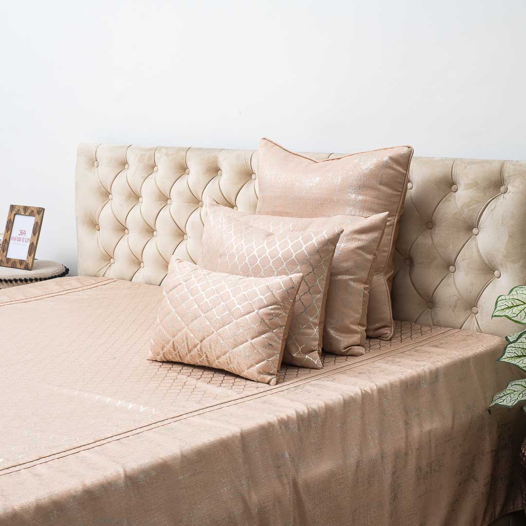 Premium Jacquard Foil Printed (1+2+2+2+1) Bed Cover