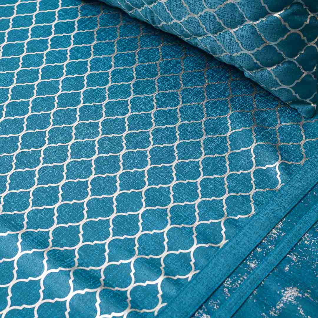 Premium Jacquard Foil Printed (1+2+2+2+1) Bed Cover