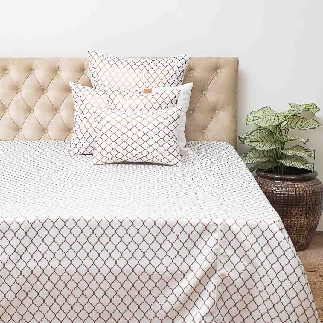 Premium Jacquard Foil Printed (1+2+2+2+1) Bed Cover