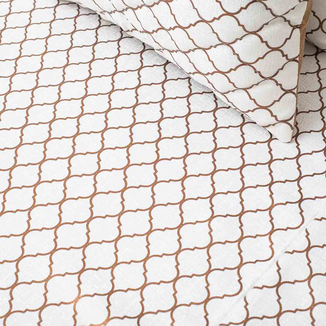 Premium Jacquard Foil Printed (1+2+2+2+1) Bed Cover