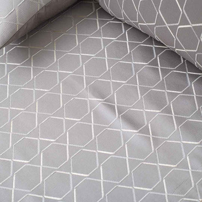 Premium King Size Plain Dark Grey Jacquard Mix (1+2+2) Bed Cover Design Nineteen