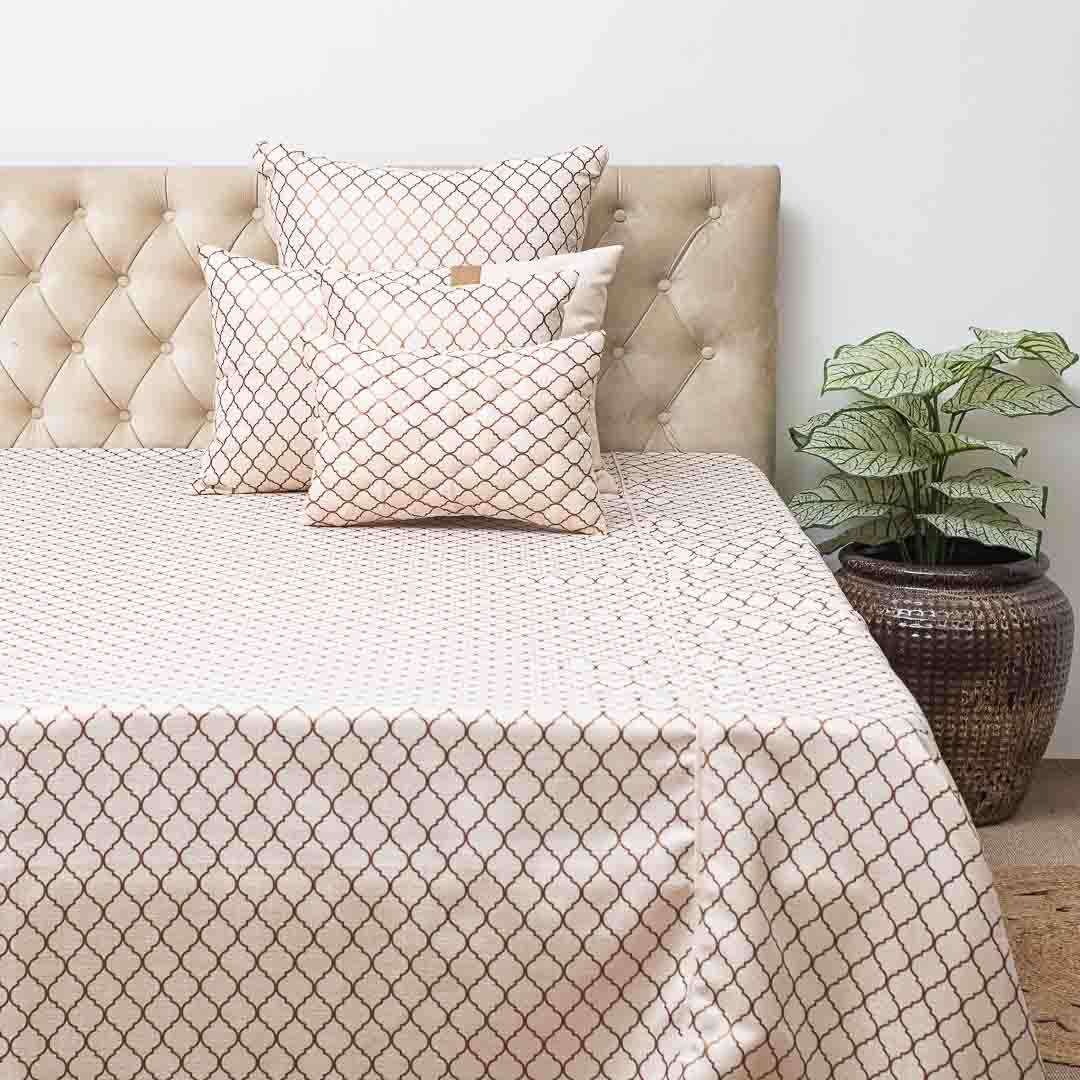 Premium Jacquard Foil Printed (1+2+2+2+1) Bed Cover