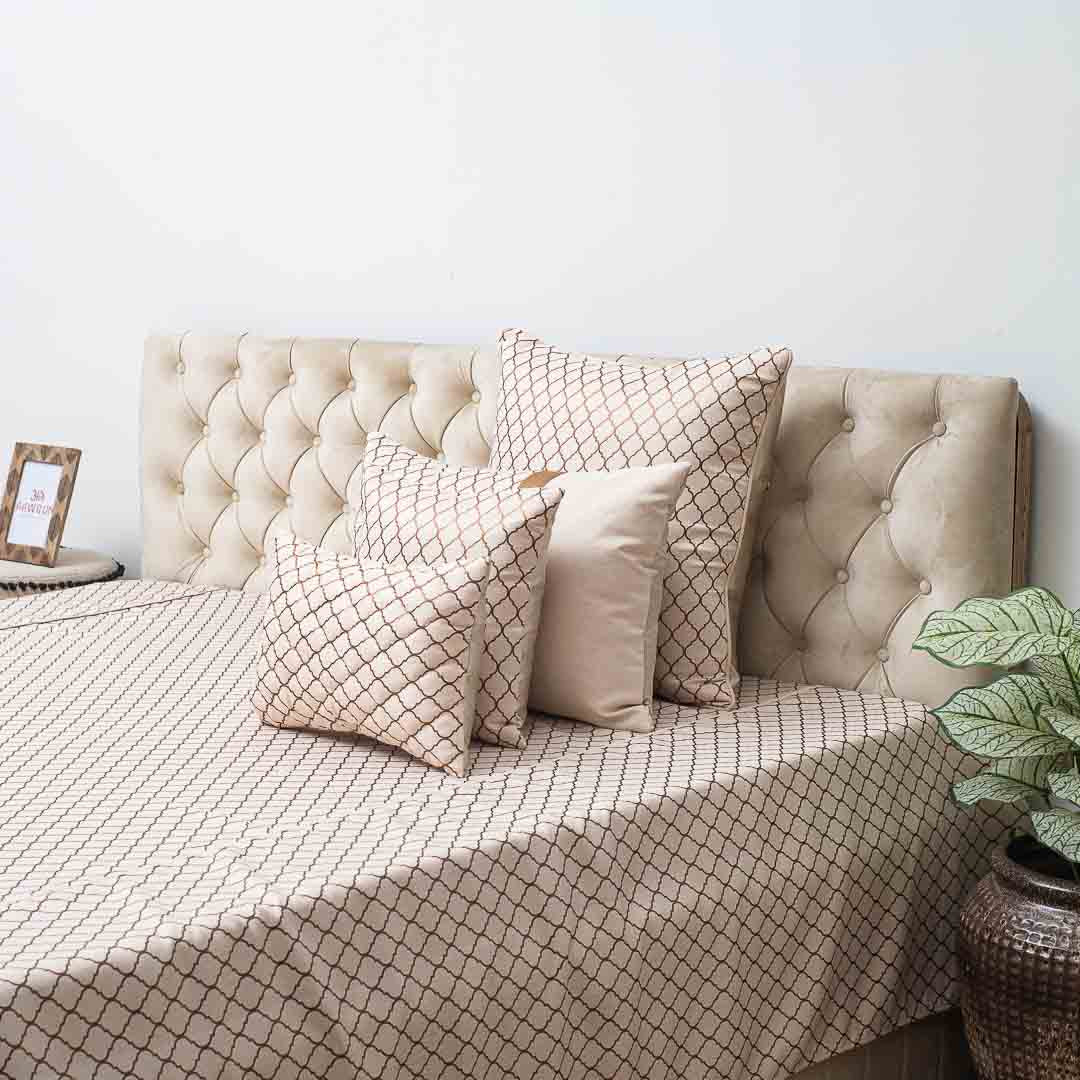 Premium Jacquard Foil Printed (1+2+2+2+1) Bed Cover