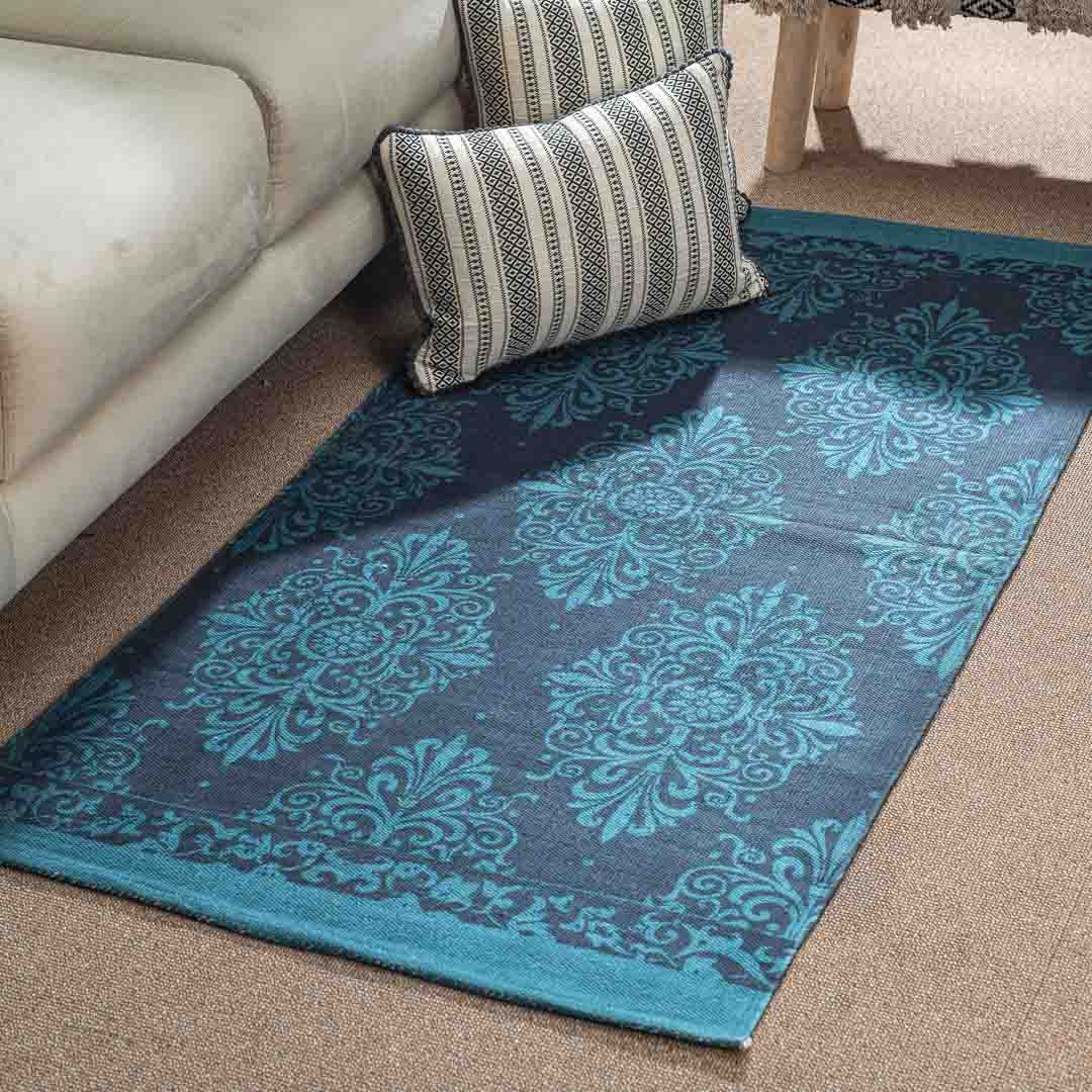 Premium Deep- Blue Rug Design Four