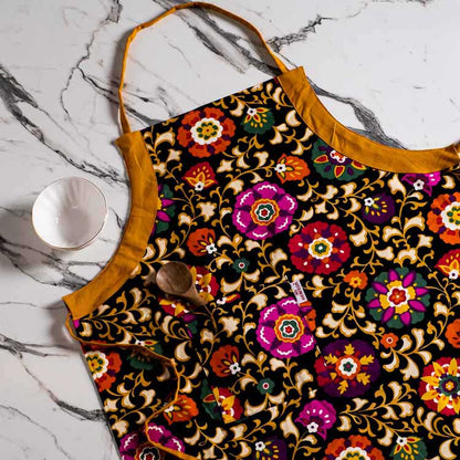 Premium Flower Leaf Cotton Printed  Apron Design Seveen