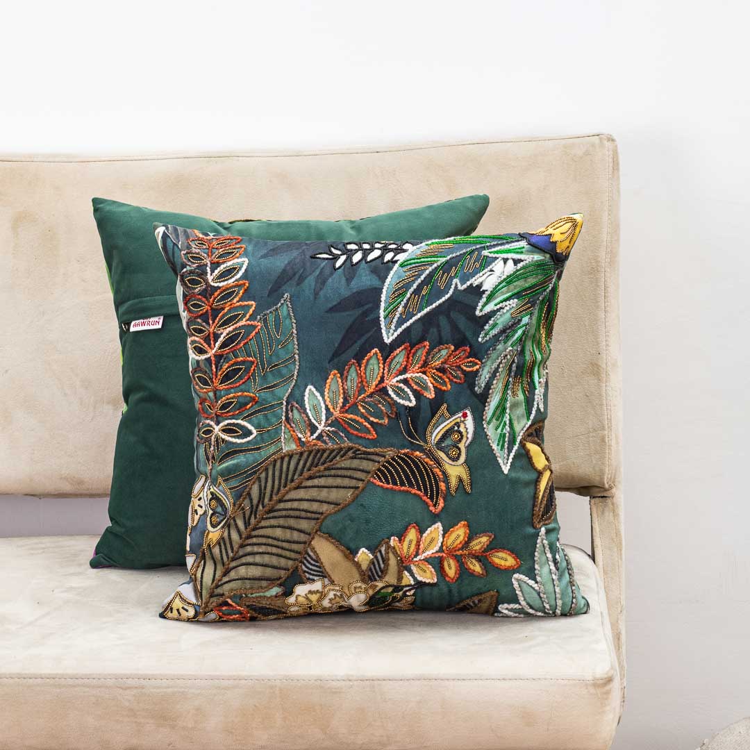 Premium Emerald Jungle Cushion Cover