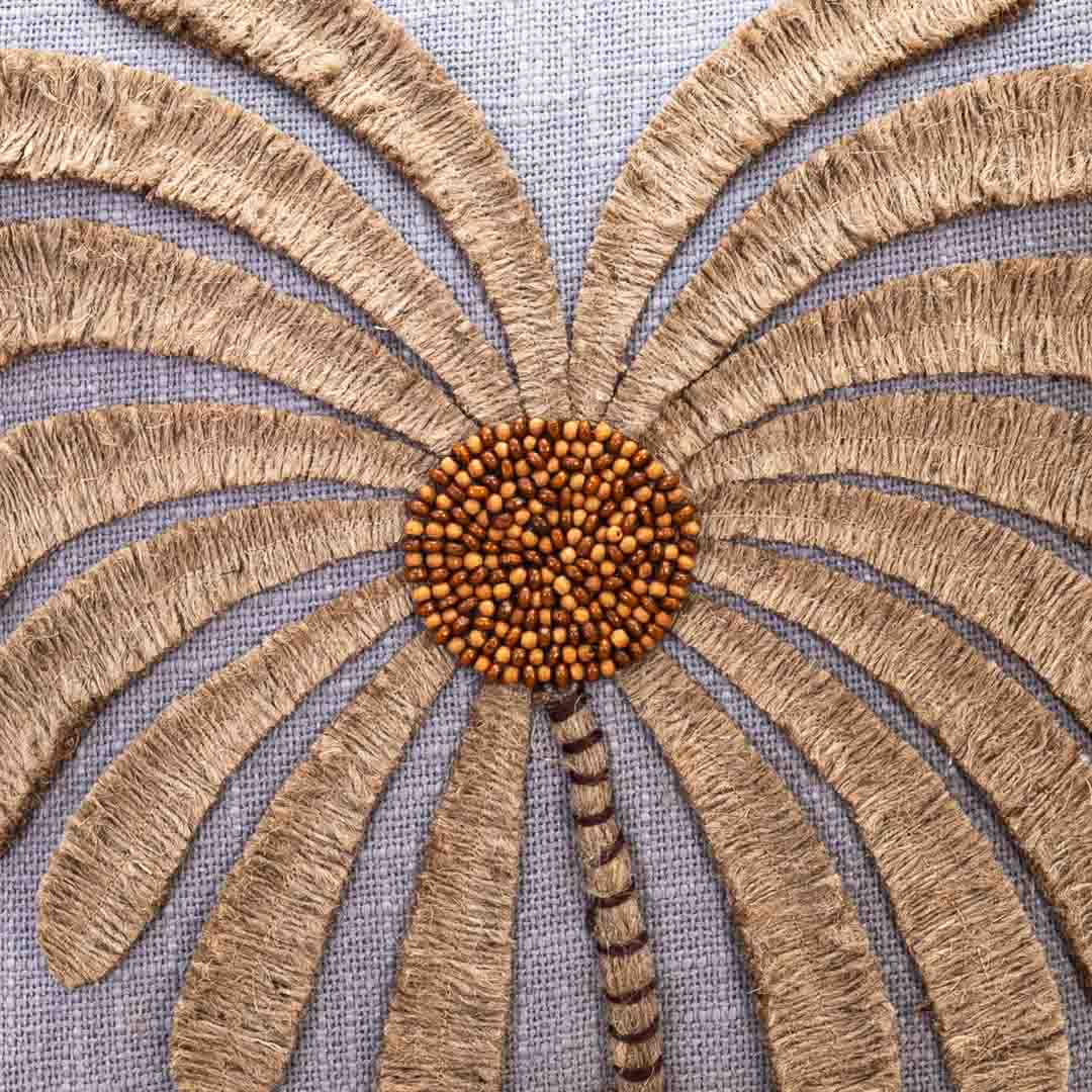 Gorgeous Palm Tree Cushion Cover with Hand Work