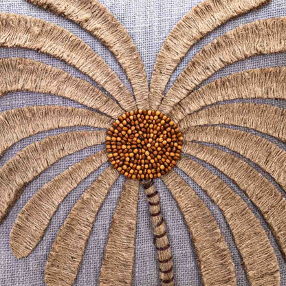 Gorgeous Palm Tree Cushion Cover with Hand Work