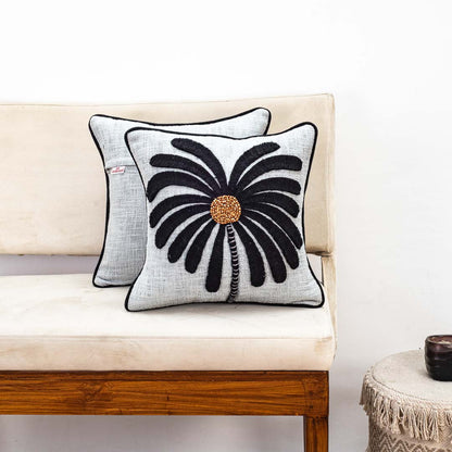 Gorgeous Palm Tree Cushion Cover with Hand Work