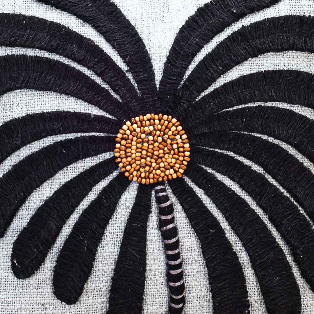 Gorgeous Palm Tree Cushion Cover with Hand Work