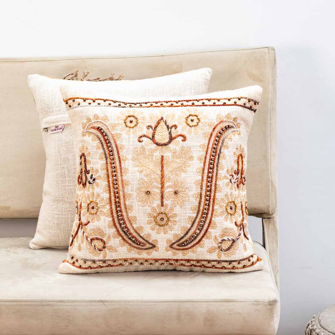 Symphony Stitch Embroidery Cushion Cover