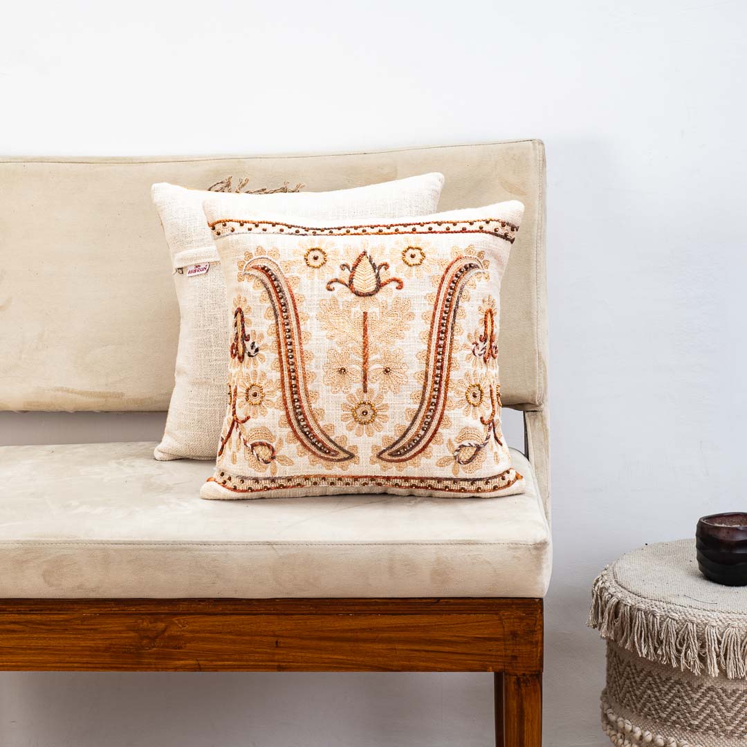 Symphony Stitch Embroidery Cushion Cover