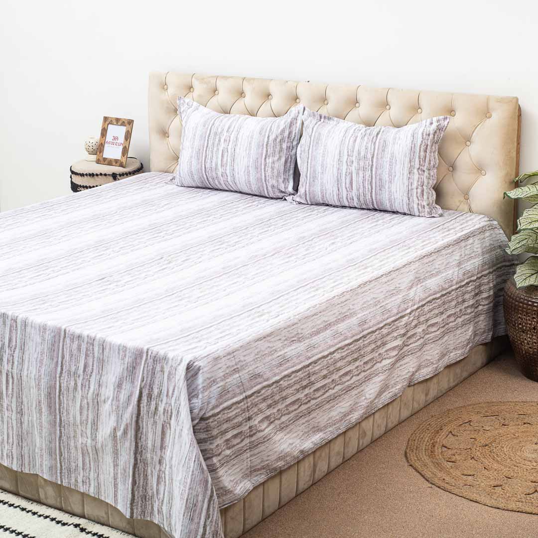 Premium King Size Multi Cotton Percale Print (1+2) Bed Cover Comes With Two Pillow Cover Design Fifteen