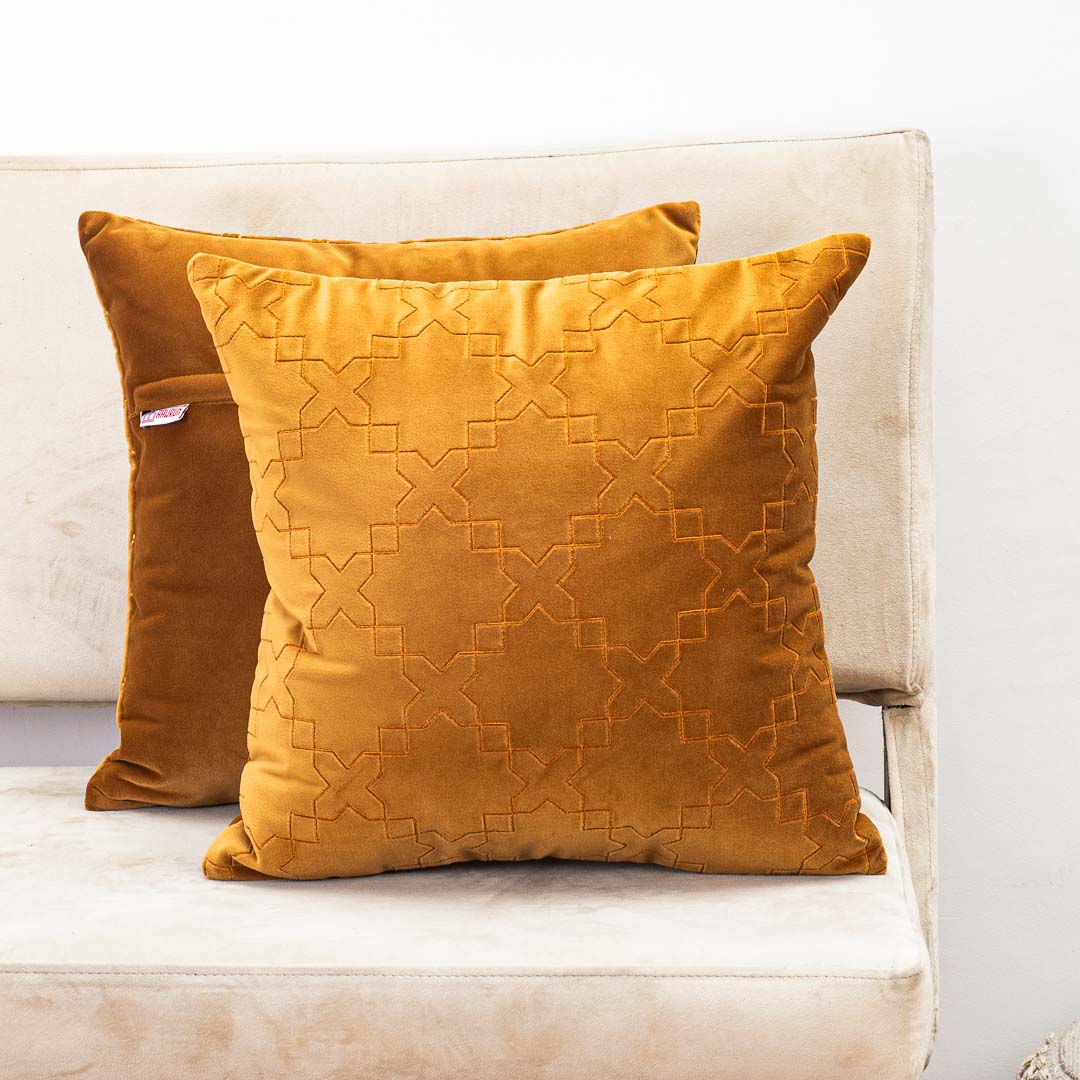 Premium Self Embossed Star Design Cushion Cover
