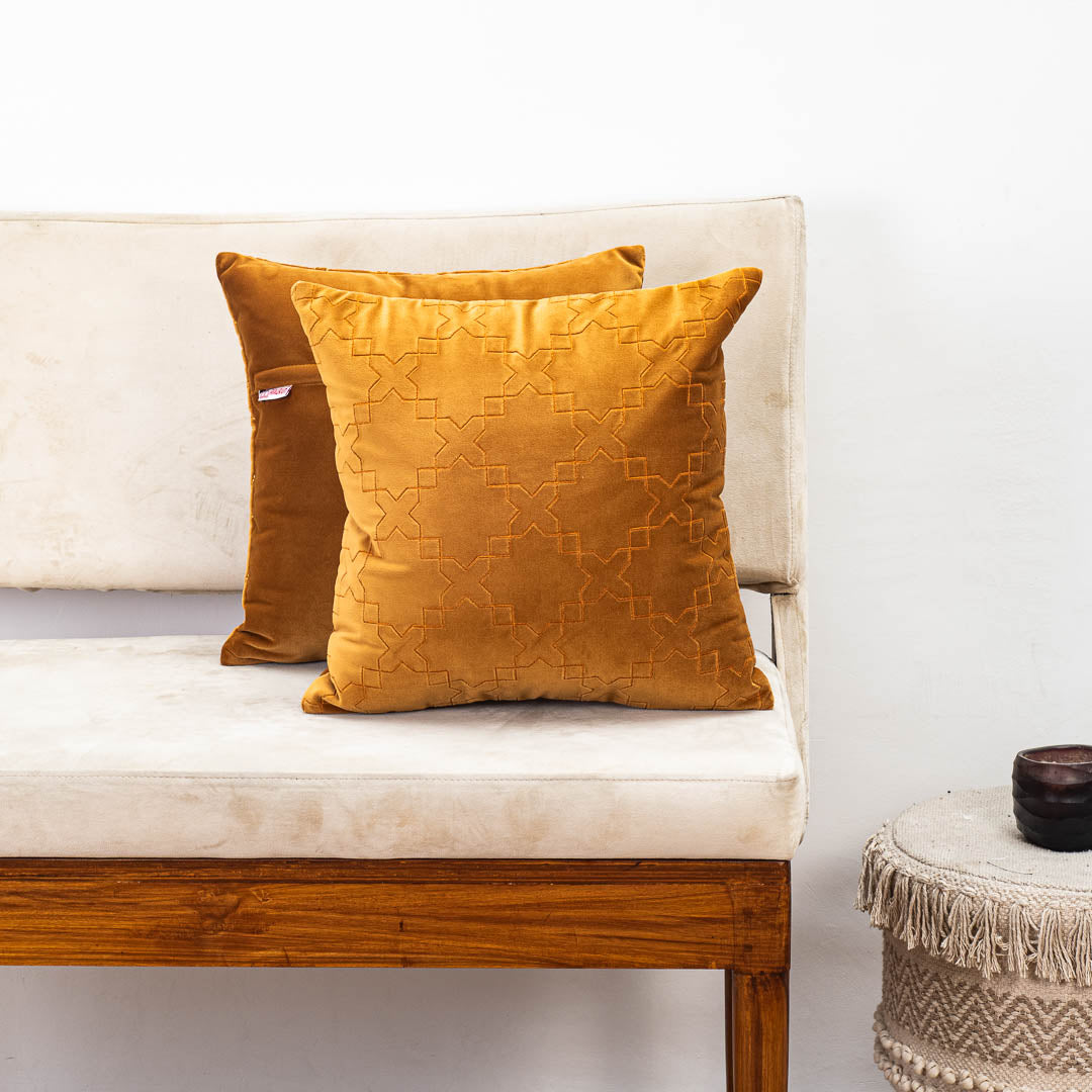 Premium Self Embossed Star Design Cushion Cover