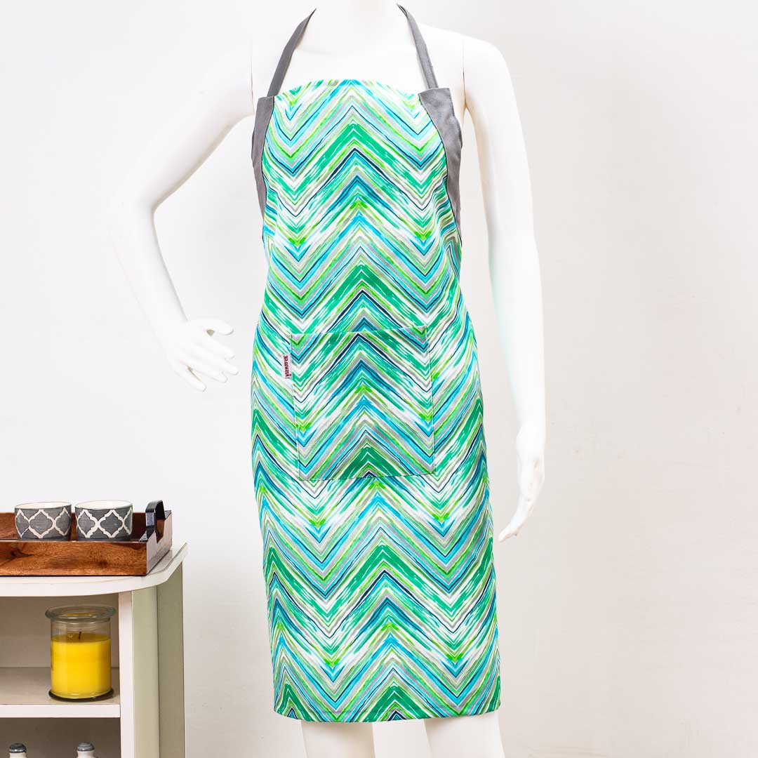Premium Cotton Green Printed  Apron Design Seveen