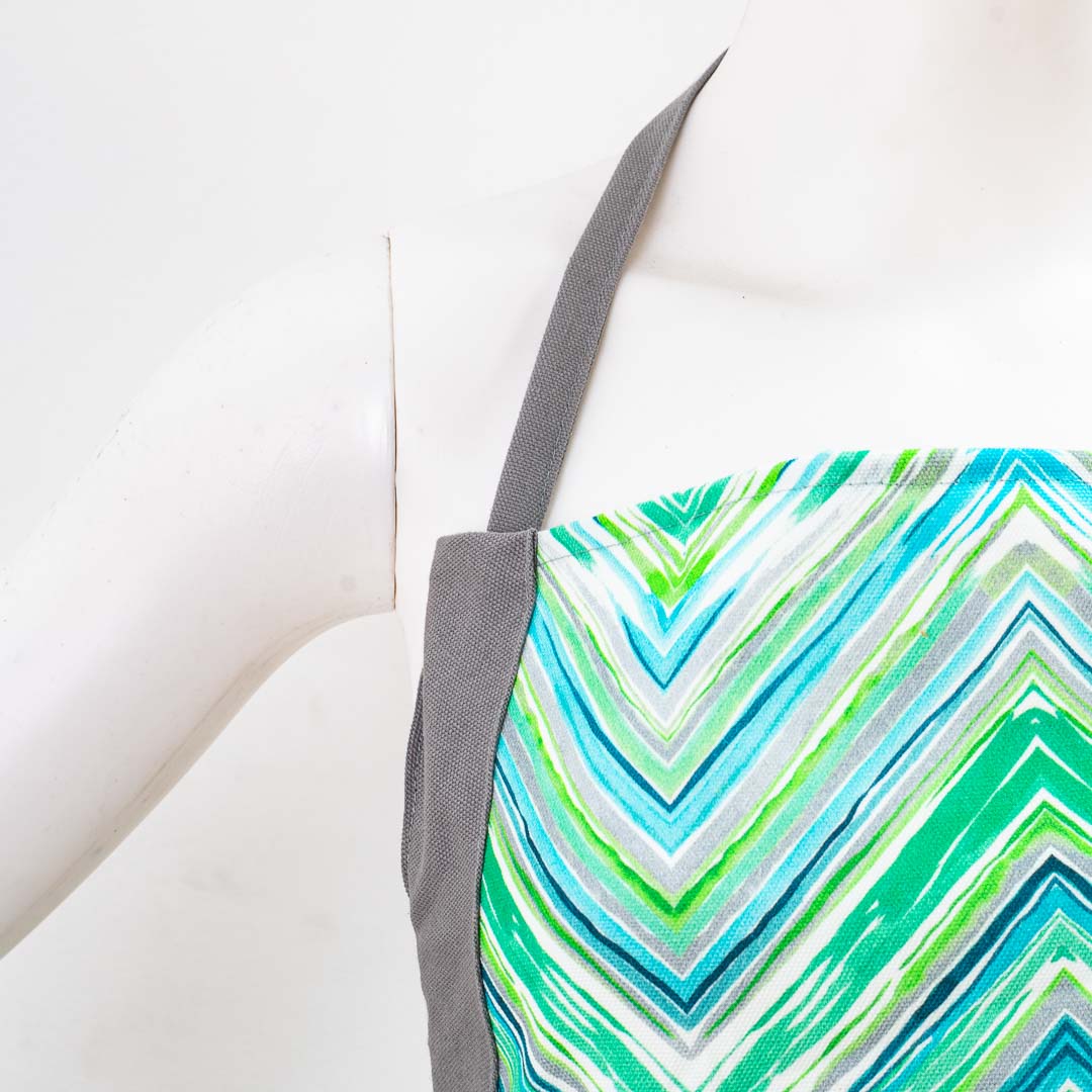 Premium Cotton Green Printed  Apron Design Seveen