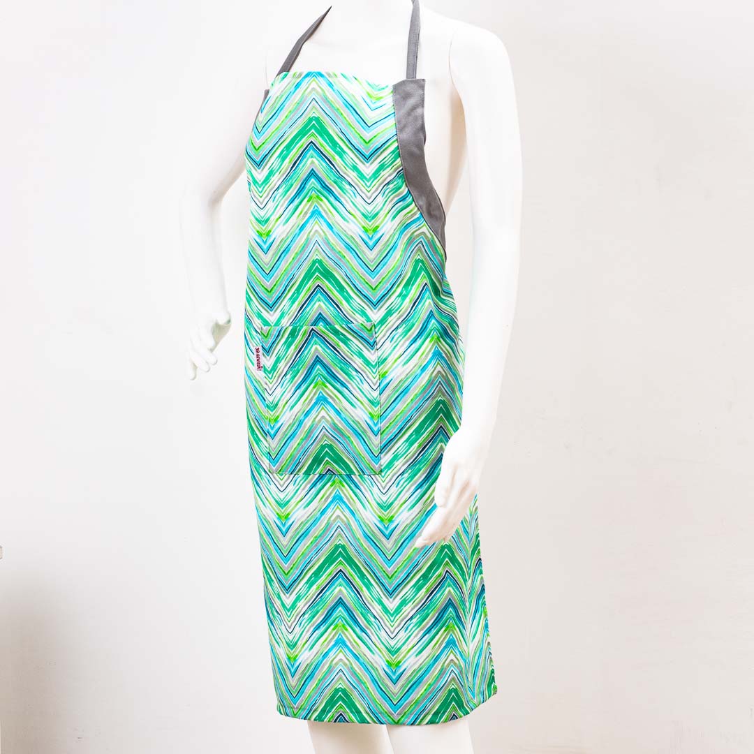 Premium Cotton Green Printed  Apron Design Seveen