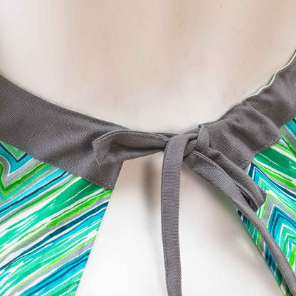 Premium Cotton Green Printed  Apron Design Seveen