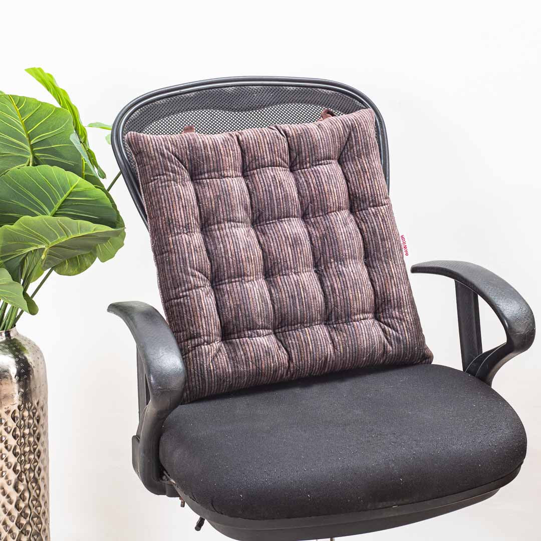 Brown Premium Velvet Quilted Chair Pad