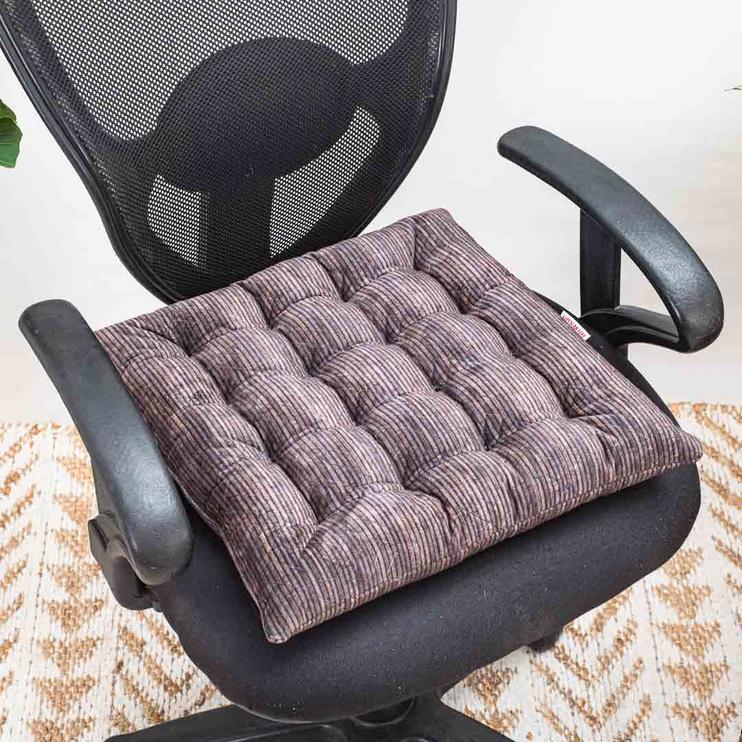 Brown Premium Velvet Quilted Chair Pad