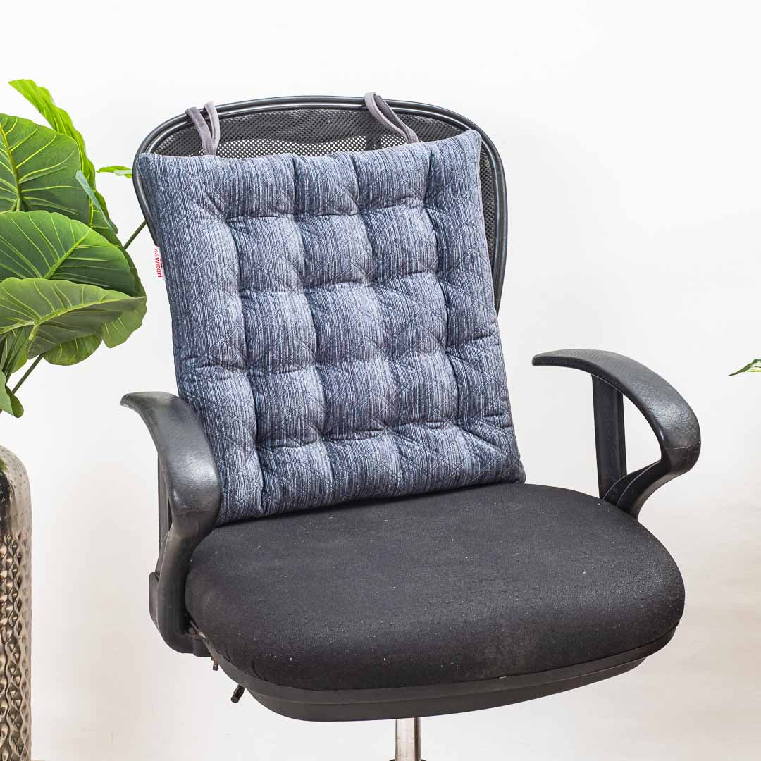 Grey Premium Velvet Quilted Chair Pad